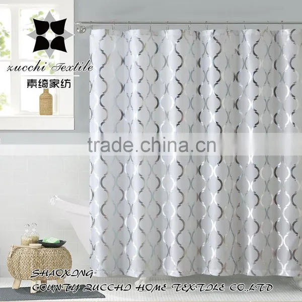 Hot-stamping Print Textile Bathroom Shower Curtain Panel