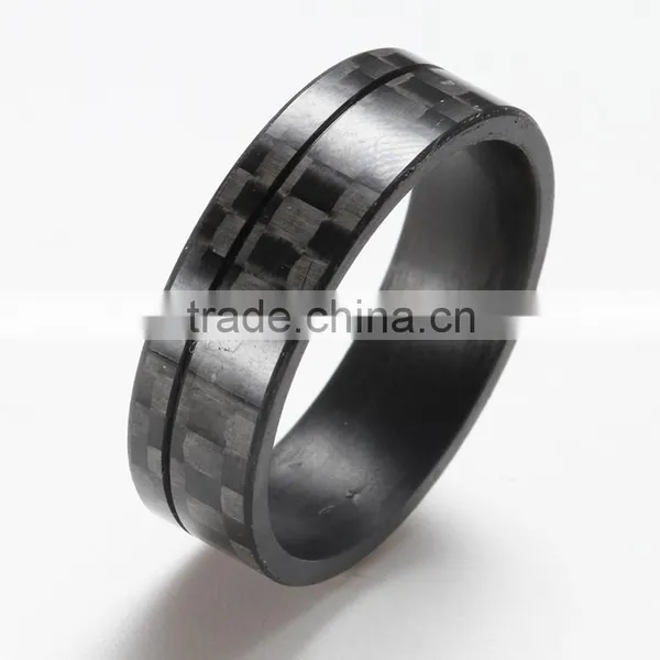 Fashion Jewelry Light Weight Carbon Fiber Ring Wholesale Carbon Fiber Wedding Band Ring for Men