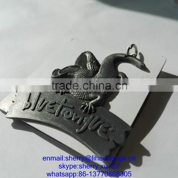 Customized Metal Zinc Alloy Crocodile Tag,Embossed Crocodile Shaped Keychain photo-3