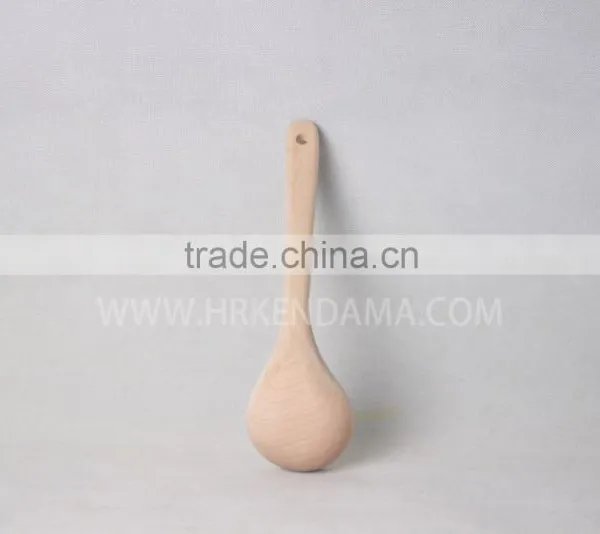 First Class Beech Wooden Soup Spoon With Long Handle photo-2