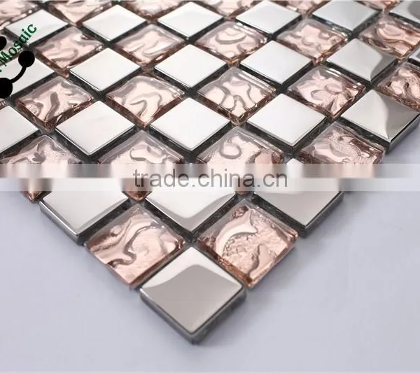 SMP06 Electroplate Wave Glass Mosaic Cute Mosaic for Wall Waterproof Bathroom Mosaic photo-4