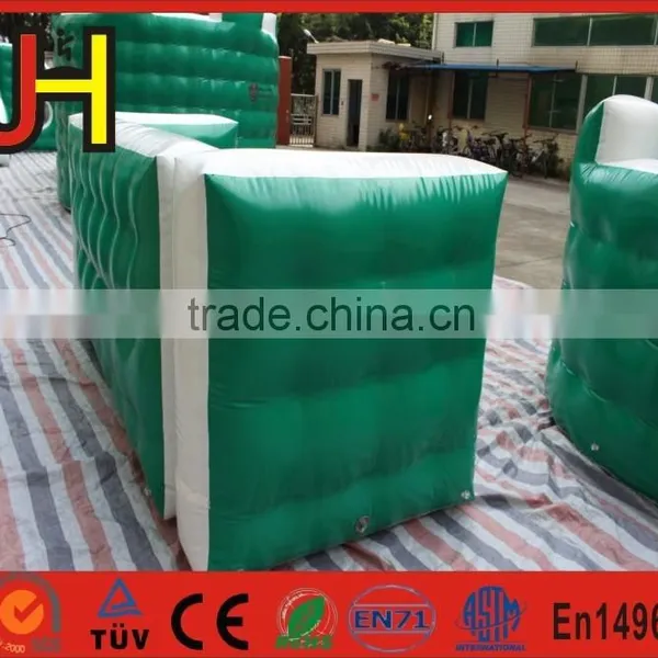 Hot Air Sealed 0.6MM PVC Tarpaulin Cheap Inflatable U Shape Wall Paintball Bunkers photo-3