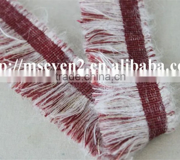 Good Looking Kintting Tassels Red and White Lace Trim for Garment Accessories photo-3