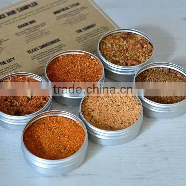 Gourmet Spice Rub Set of 6 2 Inch Solid Screw Top Containers Filled With Delicious Savory Blends photo-2
