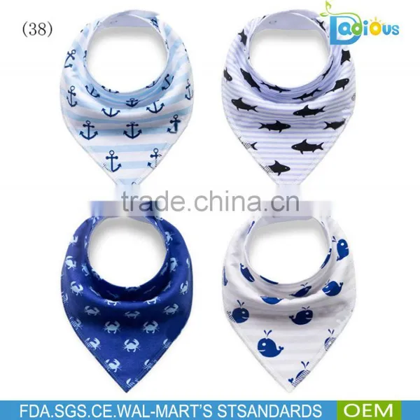 Manufacturer Excelent Quality Cute 100% Organic Cotton Bandana Baby Bib photo-5