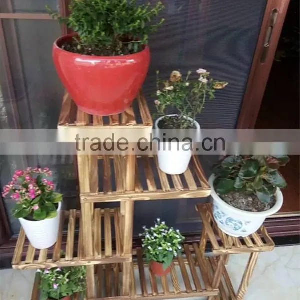 OEM Custom Wooden Commercial Plant Flower Pot Rack for Home and Garden photo-2