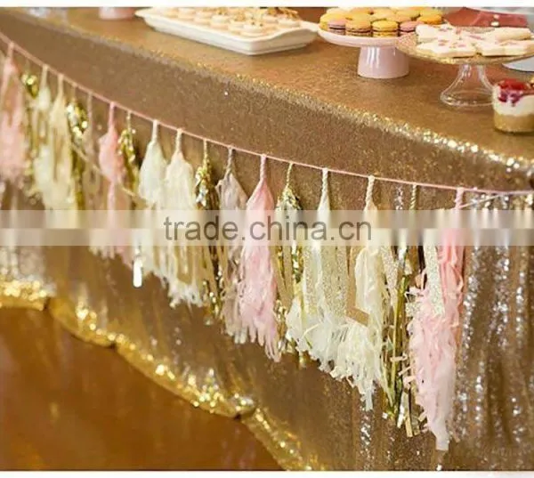 Tissue Pompom Balls Paper Tassels and Garland Tassel Garlands for Baby Shower Decoration Bridal Shower Pink Gold First Birthday photo-5