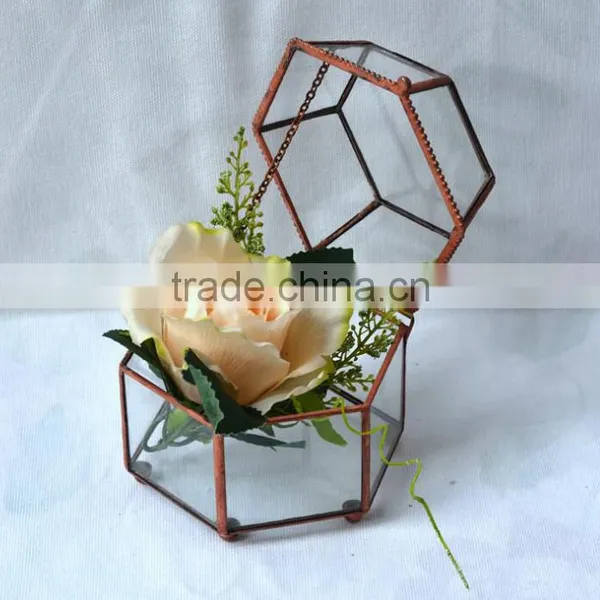 Indoor Decoration Clear Glass Plant Terrarium Hanging Terrarium Geometric photo-2