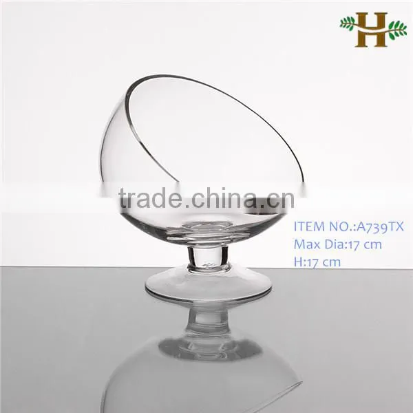 Slanted Stemware Candle Holder Glass