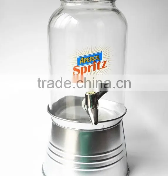 Nice Glass Orange Juice Dispenser Big Drinking 32 oz Storage Mason Jar photo-5