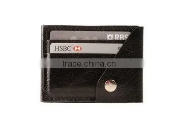 Custom Black Full Grain Rfid Business Card Holder Genuine Leather Credit Card Holder photo-3