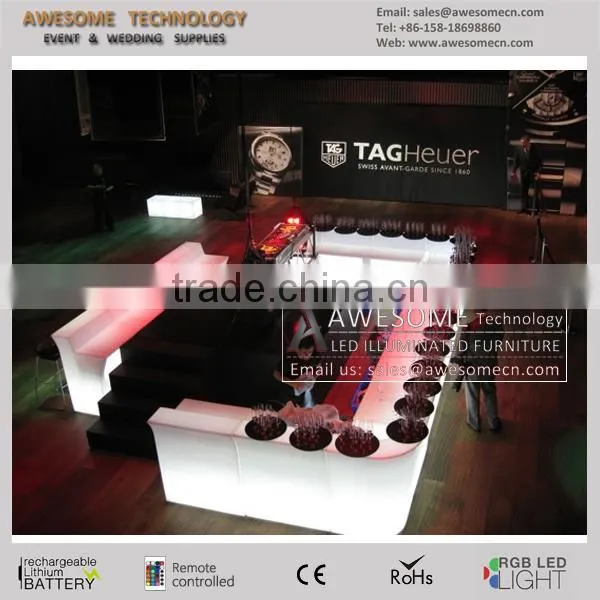 Led Lighting Color Changing L-shape Bar Counter for Club Reception (BC110) photo-5