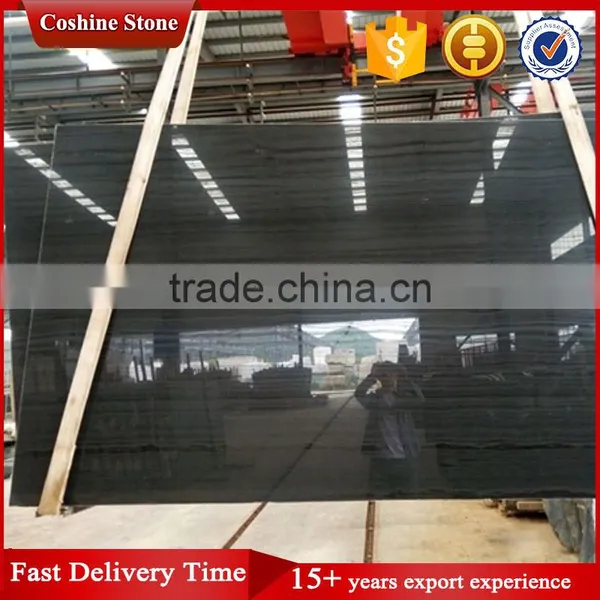 Chinese Royal Black Marble, Black Absolute Vein Cut Marble photo-2