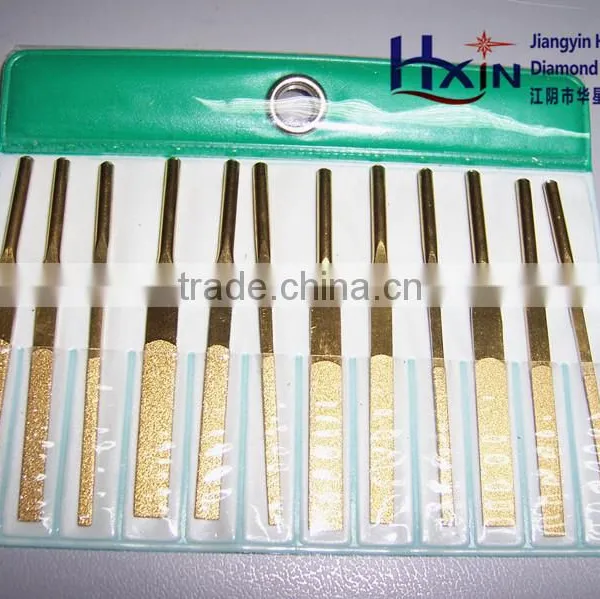 Electroplated machine diamond file sets/12pcs hand files set