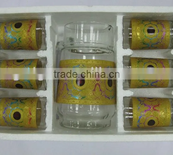JK003 7pcs Glass Drinking Set With Deco photo-5