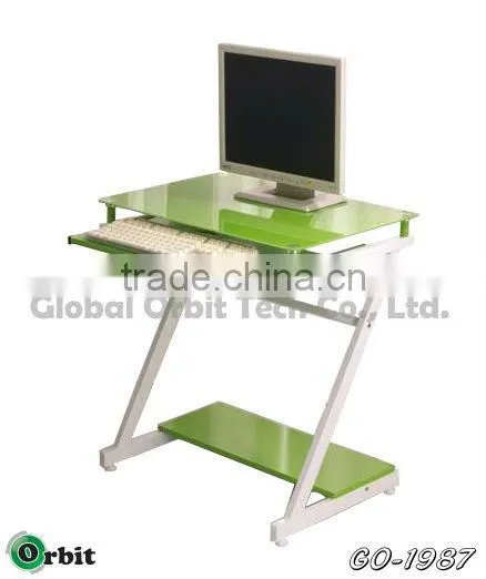 Beautiful Wooden Modern Glass Computer Desk photo-4