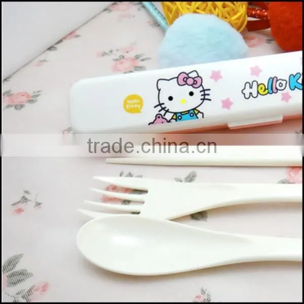 2015 Wholesale Cartoon FOOD GRADE Plastic Fork Spoons,FOOD GRADE Palstic Fork Spoons Outside Convenient photo-3