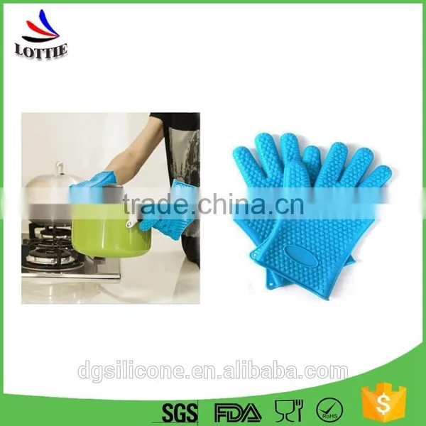 China Manufacturer Kitchen Waterproof Silicone Oven Mitts Heat Resistant Silicon Gloves for Cooking photo-4