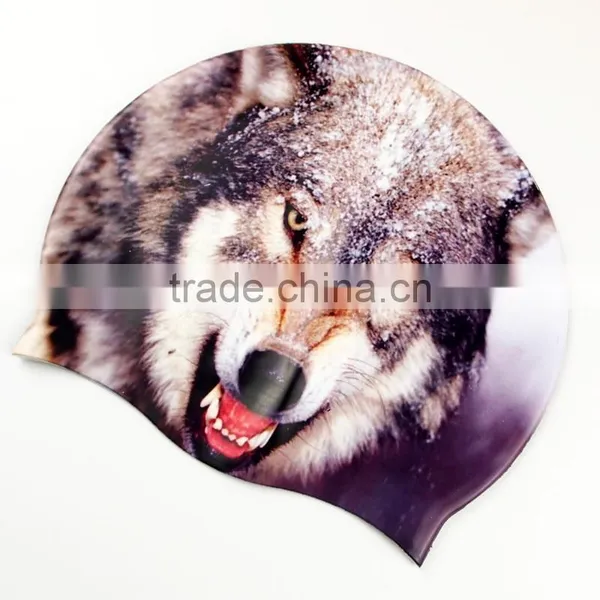 2016 Full Color Print Colorful Silicone Swimming Cap photo-3