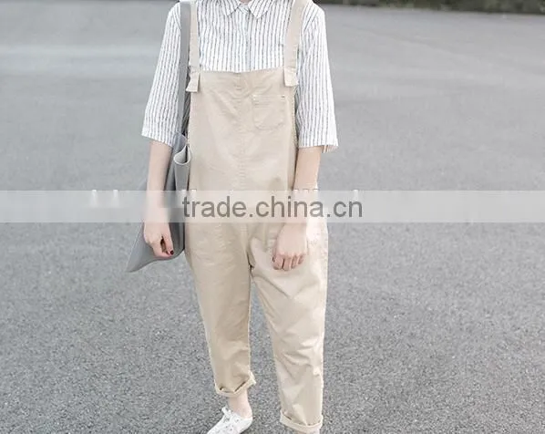 Korean Institute of Wind Wild Loose Tooling Overalls / Retro Art Bib/ Trousers With Braces photo-3