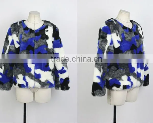 Multicolour Fashion Fox Fur 2014 Wool Overcoat Medium-long Fur Coat photo-2