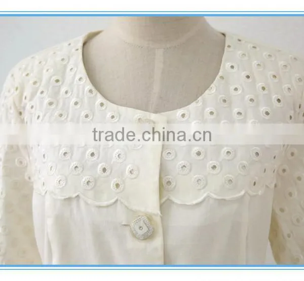 Ladies Formal Mesh Suits Embroidery White Elegant Blouse And Skirt Sets photo-5