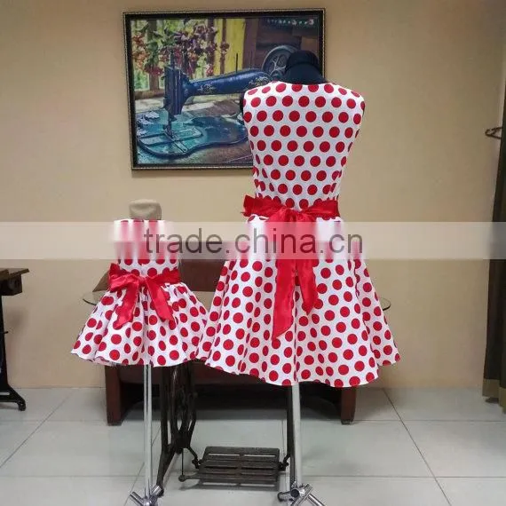 Mother Daughter Matching Dresses Girls Red Polk Dots Dress photo-2