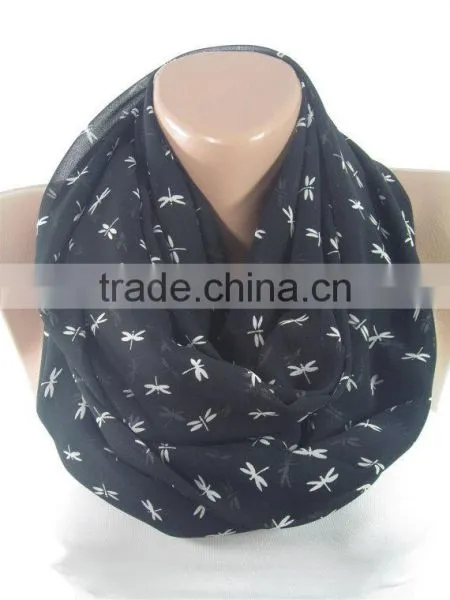 Dragonfly Scarf Black Scarf Shawl Infinity Scarf Animal Scarf Winter Women Fashion Accessories Valentine Gift For Her Girlfriend photo-2
