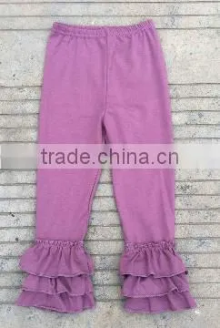 2015 Girls Ruffle Leggings Solid Colors Kids Cotton Pants Wholesale Girls Triple Ruffle Pants photo-5
