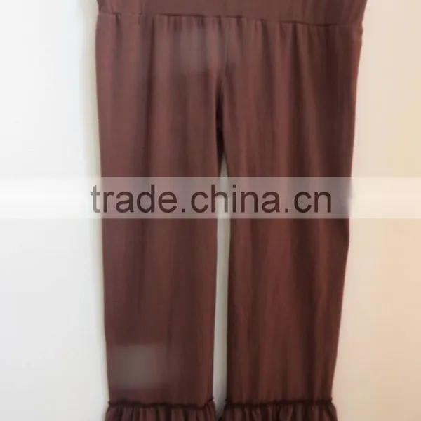 2015Hot Sale!Ladies Wear Garment Women Knit Cotton Pants Wholesale Ruffle Bottom Pants QL-204 photo-3