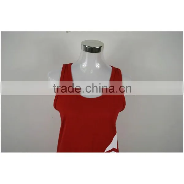 Customized Red Cotton Promotional Men's Tank Top OEM Logo photo-5