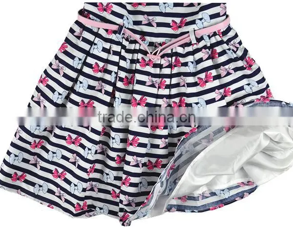 New Classic Stripes Muti-layers Summer Latest Fashion Dresses With Bow Print photo-5