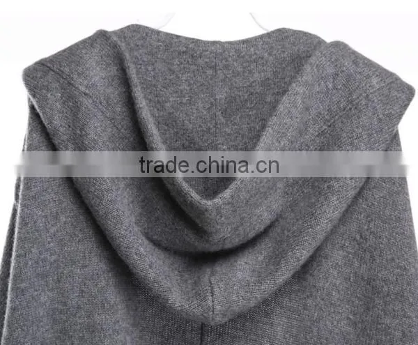 Women's Fashion Grey Thick Long Hoodie Cardigan Sweater With High Quality photo-5