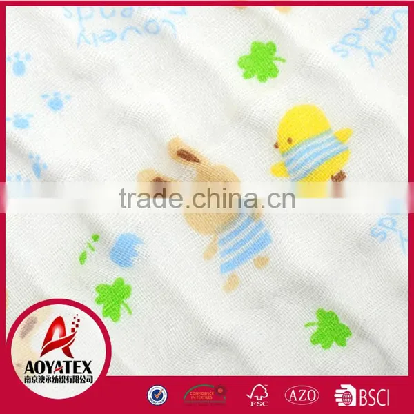 100% Cotton Double Layers Hot Sale Custom Print Muslin Baby Blanket photo-4