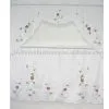 Flower Embroidery Satin Kitchen Curtain