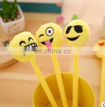 Cute Kawaii Plush Ballpoint Pen Creative Cartoon Facial Expression Ball Pen For Kids School Supplies photo-4