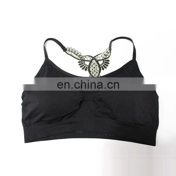 Wholesale High Quality Fashion Black Seamless Sports Bra for Gym photo-5