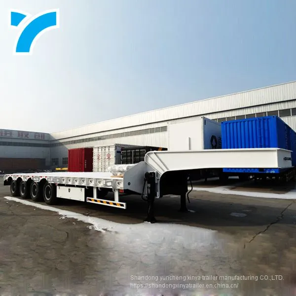 New Arrival 2/3/4 Axles 40ft Flatbed Truck Semi-trailer Container Flatbed Trailer Low Bed Truck Trailer photo-3