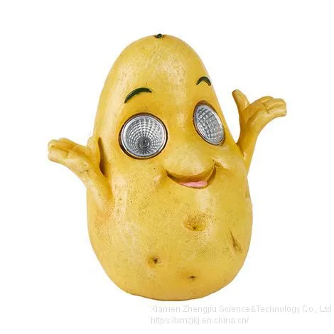 Resin Solar Lamp Garden Decoration Broccoli/Potatoes/Lettuce Resin Crafts Garden Decoration Mouth photo-2