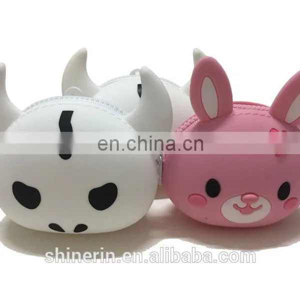 Fashionable Zipper Key Bag Korean Style Animal Cartoon Shape Silicone Coin Purse photo-6