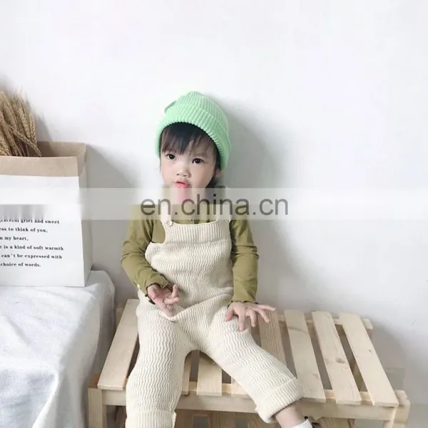 Latest Design Pink Knitted Jumpsuits 100% Cotton Kid Girl Knitted Pants On SALE 2020 Knitted Overall photo-4