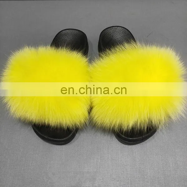 Amazon Hot Sale Factory Price Fashion Women Indoor Soft With The Faux Fur Sandals Furry Slipper for Ladies photo-4