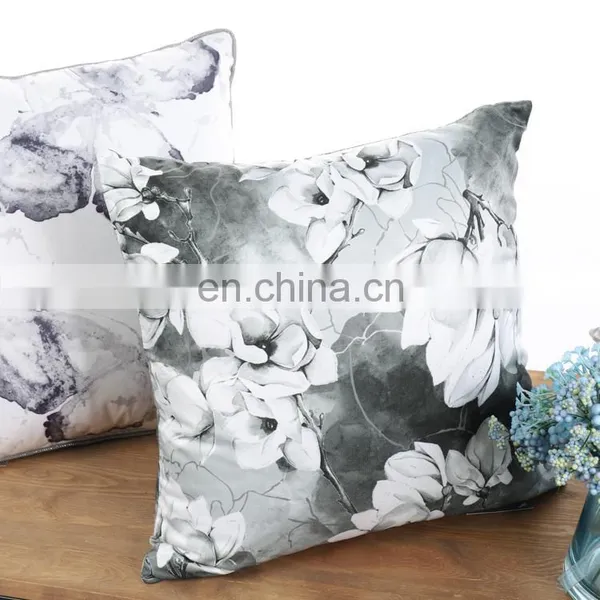 Purple Printed Rose Square Cotton Liner Pillows Case Soft Throw Pillow photo-4