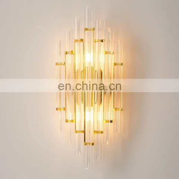 Golden Crystal Wall Lamp LED Living Room Decorative Wall Lamp photo-3