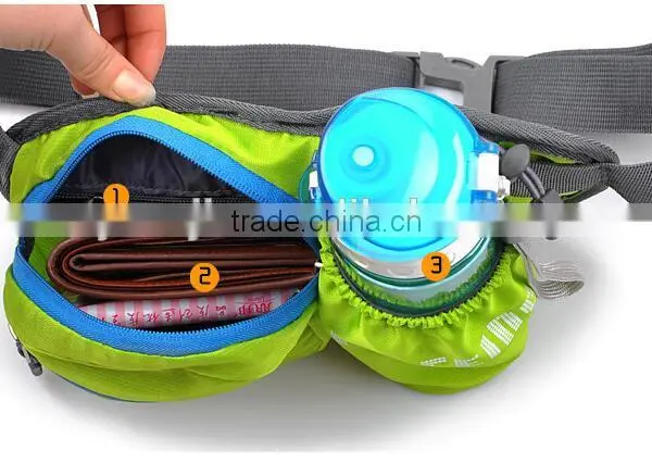 Hiking Waist Pack, Outdoor Water Resistant Waist Bag With Water Bottle (Not Included) Holder, Running Belt Bag Pouch Fanny Pack photo-6