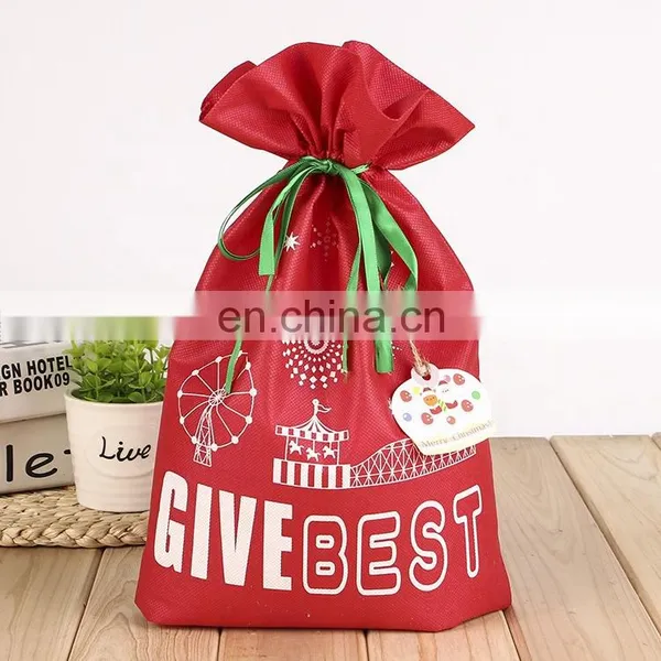 Promotional Christmas Drawstring Non Woven Bag Kids With Custom Logo photo-3