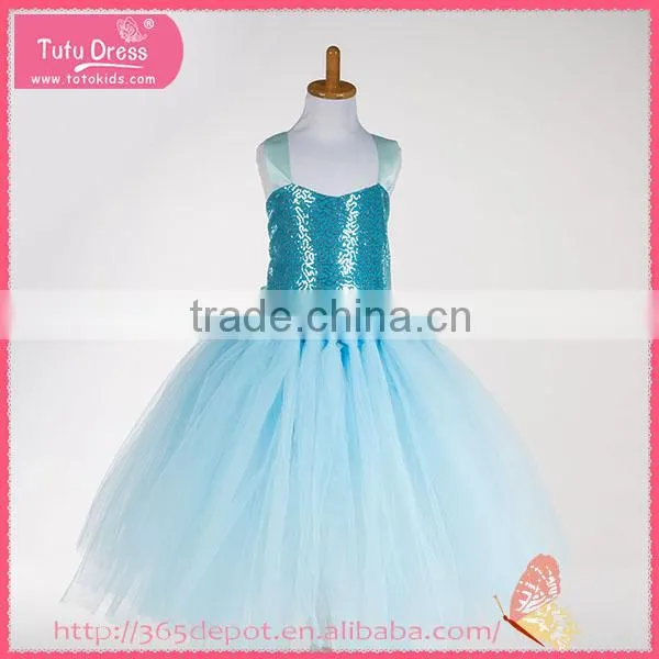 Backless Warm Blue Midi Dress Decorated With Shining Pattern Gauze Dress Halloween Costume Supplier's Choice photo-3