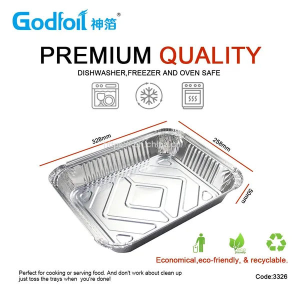 Rectanglar Aluminum Foil Container Wrinkle Wall Container