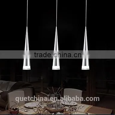 Acrylic Aluminum Modern LED Pendant Light Lamp With 3 Lights For Home Living Room