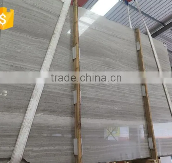Chinese Natural Design Polished Grey Wood Grain Floor Marble Tiles photo-6